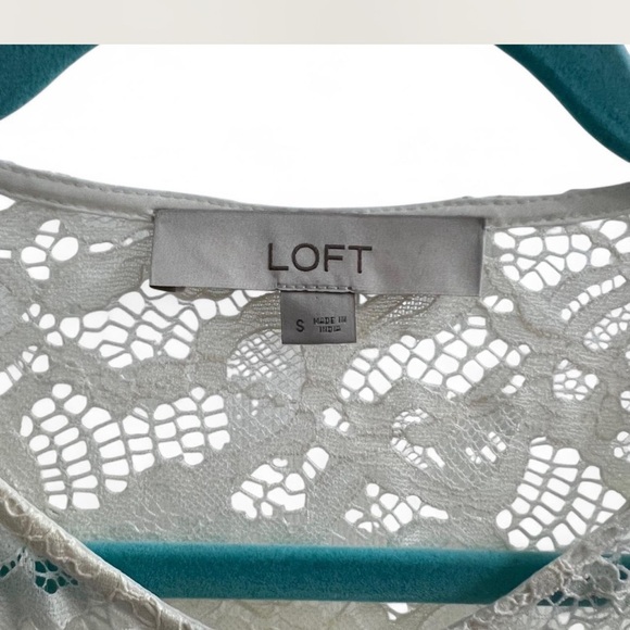 LOFT pearlized Cream Lace jacket size s - Picture 5 of 8